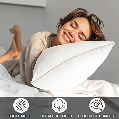 Luxury Hotel Quality Down Alternative Queen Size Pillow Set for Comfortable Back, Stomach and Side Sleepers - OEKO-TEX