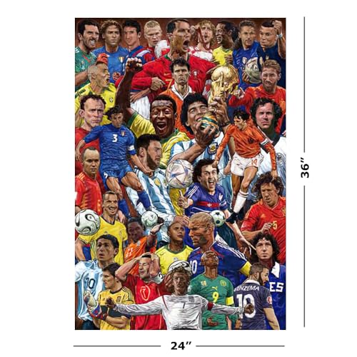 Soccer Legends Famous Soccer Players Sports Poster 24x36 inches Trending Soccer Wall Art