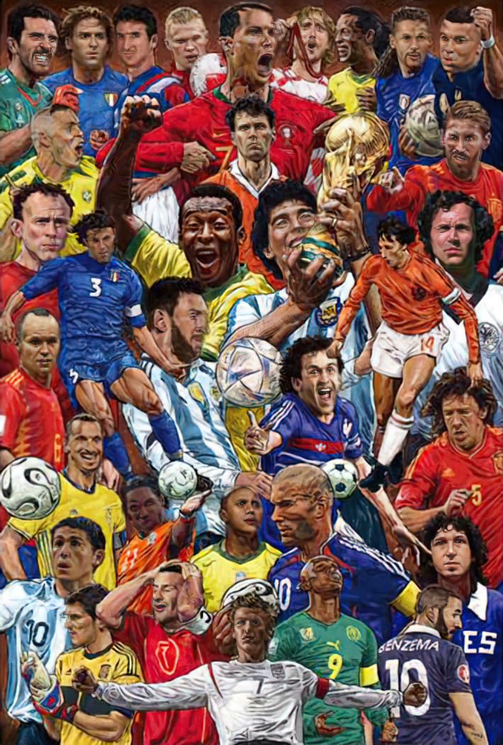 Soccer Legends Famous Soccer Players Sports Poster 24x36 inches Trending Soccer Wall Art